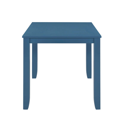 TOPMAX Juego de mesa de comedor de madera rústica minimalista de 5 piezas; Azul