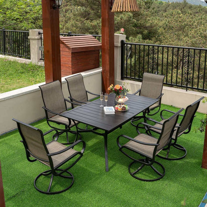 MEOOEM Outdoor Swivel Chairs; 6PCS Mesh Fabric Weather Resistant