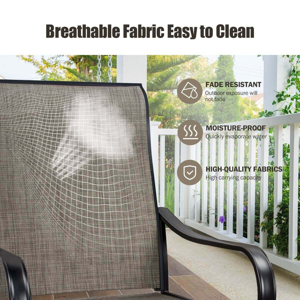 Textilene Outdoor Swivel Chairs; 4PCS Mesh Fabric Weather Resistant