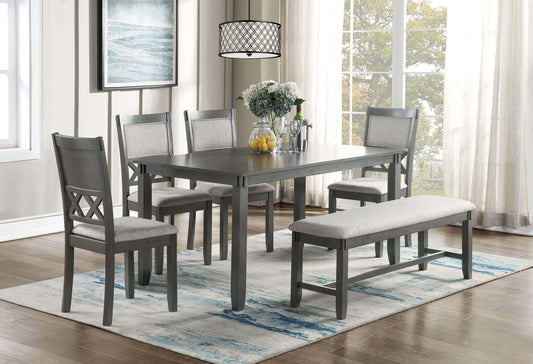 Dining Room Furniture Unique Modern 6pc Set; Gray