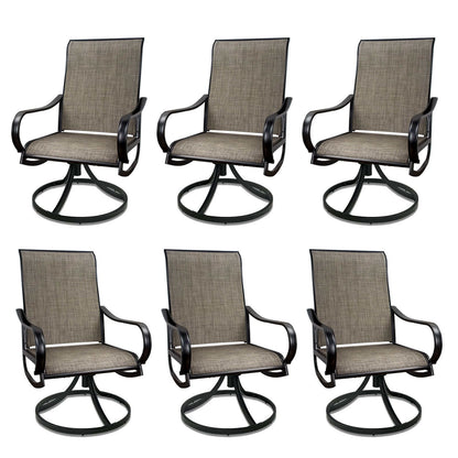 MEOOEM Outdoor Swivel Chairs; 6PCS Mesh Fabric Weather Resistant
