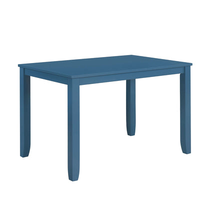 TOPMAX Juego de mesa de comedor de madera rústica minimalista de 5 piezas; Azul