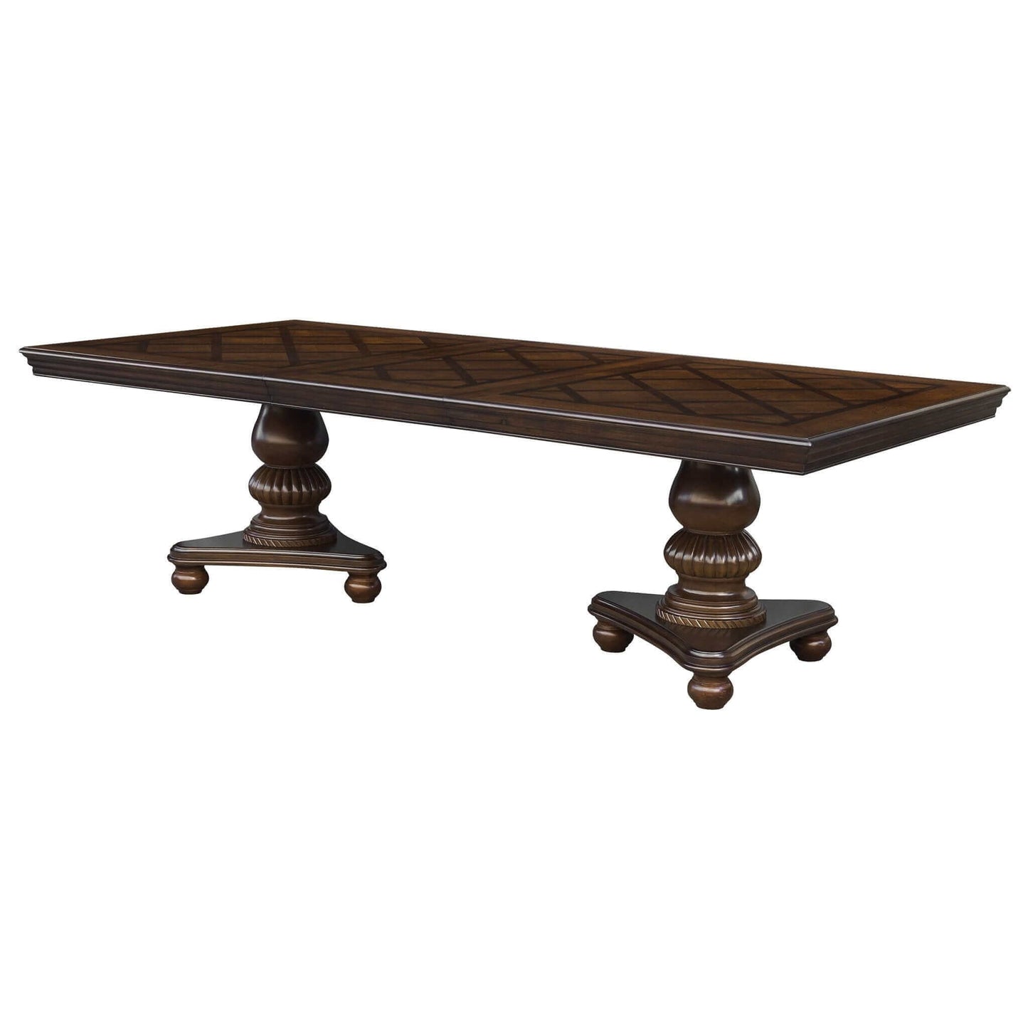 Traditional style brown cherry dining table with wood material and classic design, perfect for enhancing any dining room.