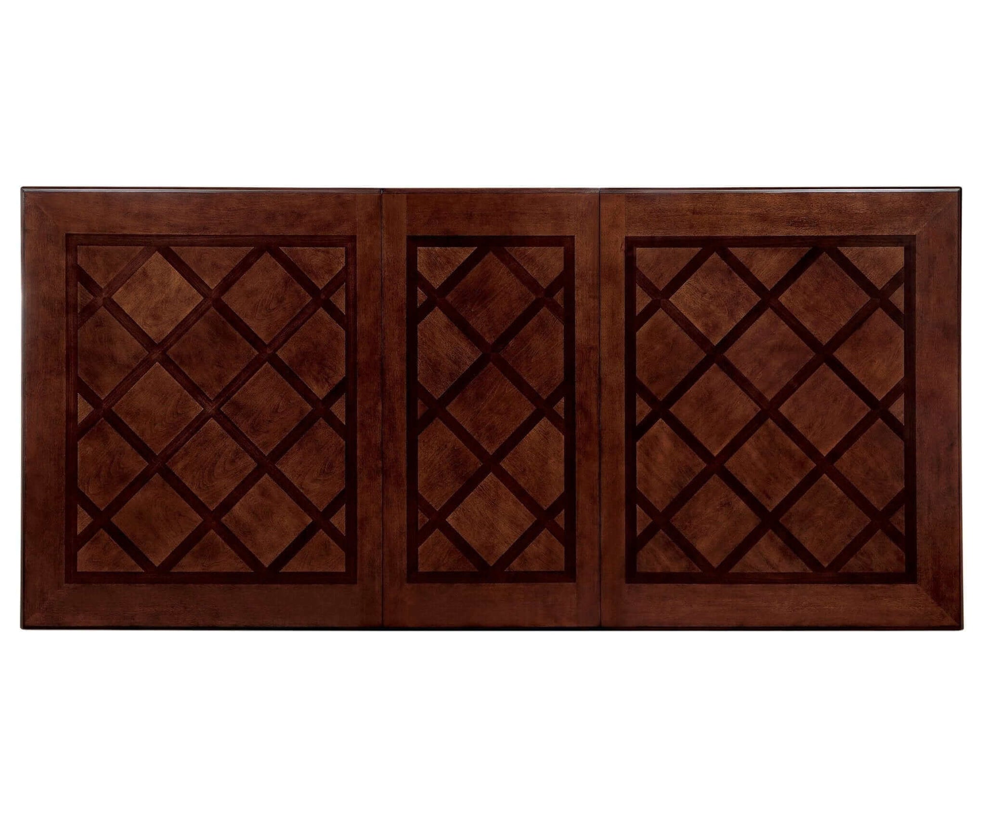 Brown cherry traditional style dining table leaf with geometric pattern