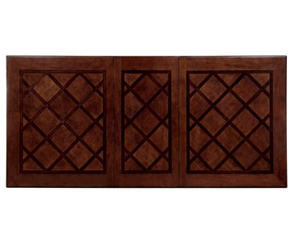 Brown cherry traditional style dining table leaf with geometric pattern