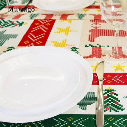 Colorful Festive Table Cloth; Waterproof/Oil Proof -- Muwago