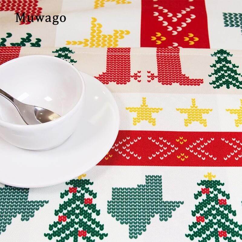 Colorful Festive Table Cloth; Waterproof/Oil Proof -- Muwago