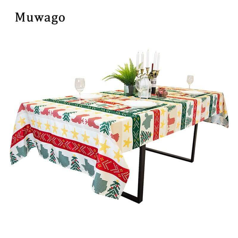 Colorful Festive Table Cloth; Waterproof/Oil Proof -- Muwago