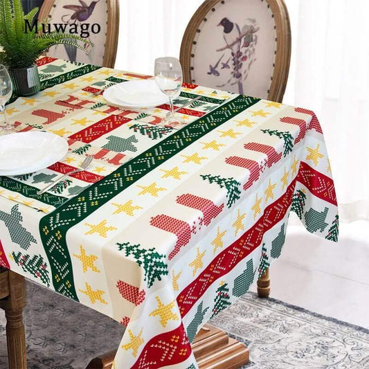 Colorful Festive Table Cloth; Waterproof/Oil Proof -- Muwago