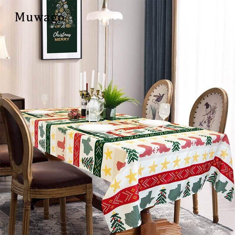 Colorful Festive Table Cloth; Waterproof/Oil Proof -- Muwago