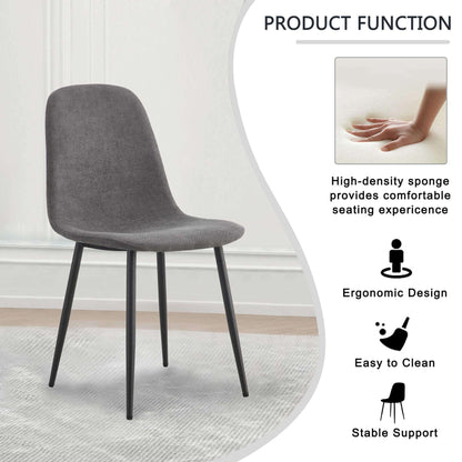 Modern Medieval Style Chair with ergonomic design, high-density sponge for comfort, easy to clean, and stable support in dark gray color.