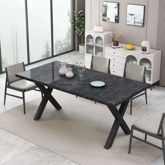 Modern Square Dining Table w/ X-Shape Table Legs