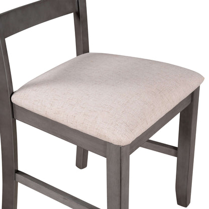 Juego de comedor de madera maciza de 6 piezas; Mesa rectangular y 4 sillas con banco.
