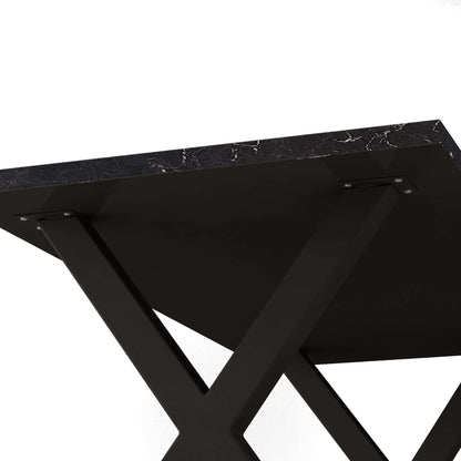 Mesa de comedor cuadrada moderna con patas en forma de X