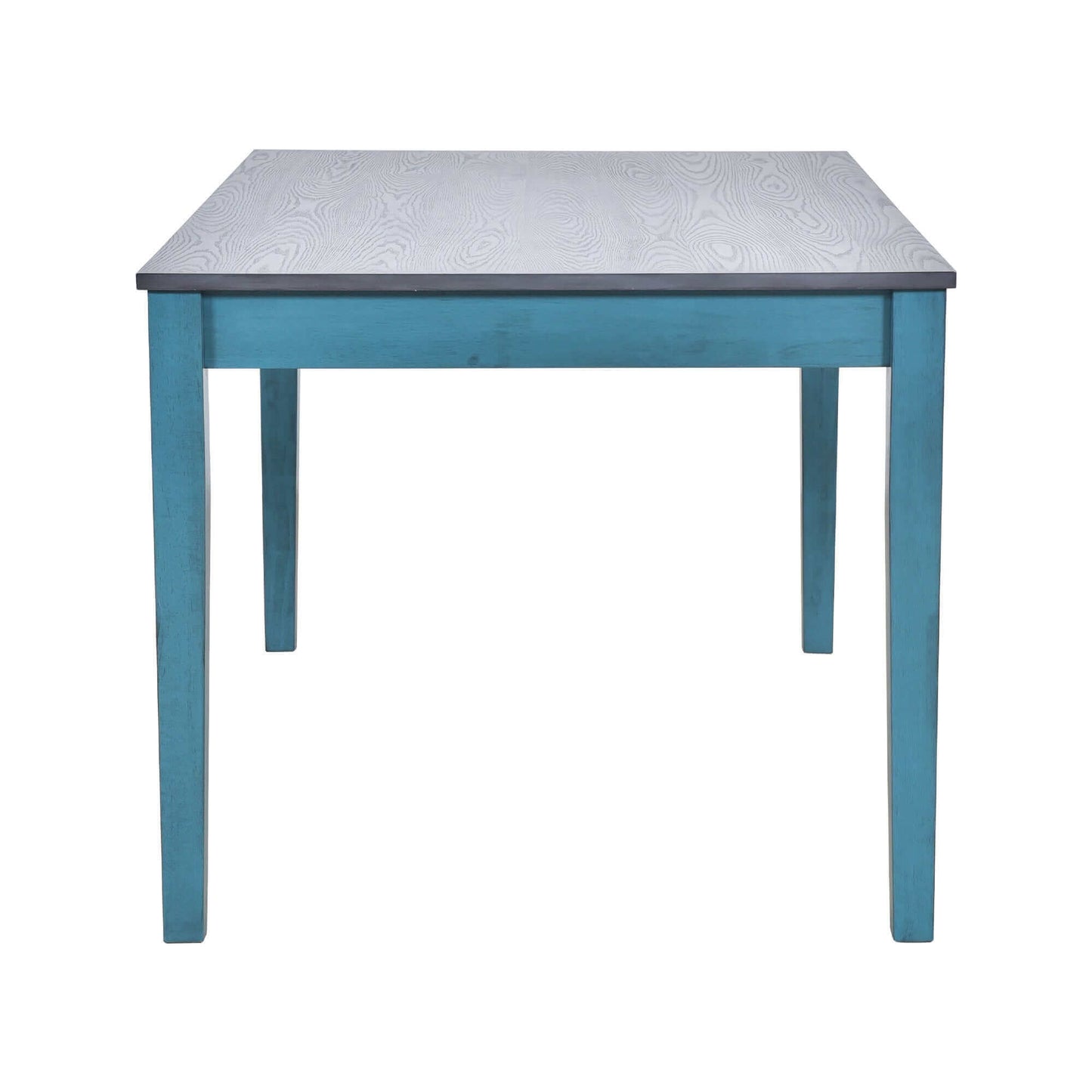 Antique blue wooden dining table from TOPMAX Mid-Century 6pc Dining Table Set, ideal for enhancing dining room aesthetics.