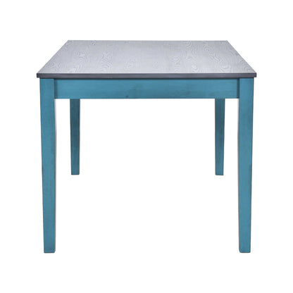 Antique blue wooden dining table from TOPMAX Mid-Century 6pc Dining Table Set, ideal for enhancing dining room aesthetics.