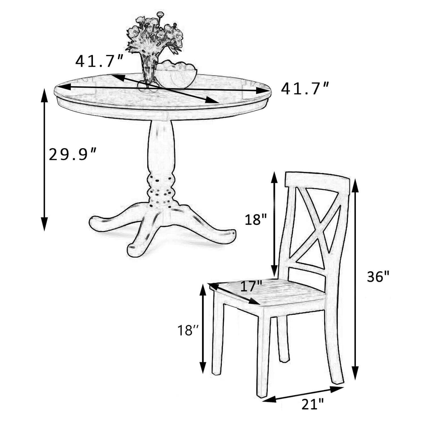 Juegos de mesa y sillas de cocina y comedor de 5 piezas