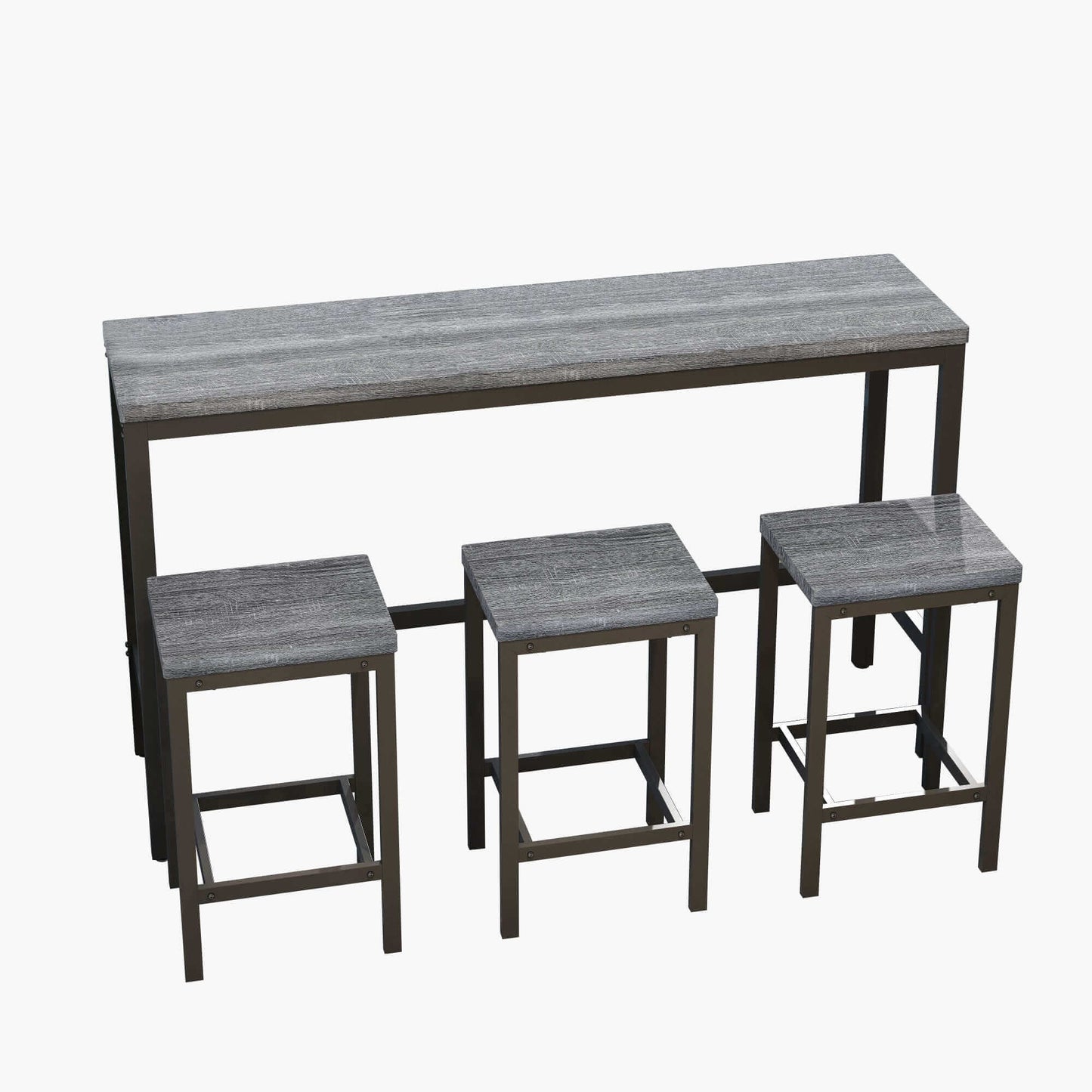 Modern Design Kitchen Pub Table; with 3 Stools, Easy Assembly