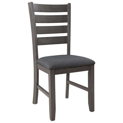 Mesa de comedor y sillas con banco, juego de comedor de madera rústica, juego de 6 (gris)