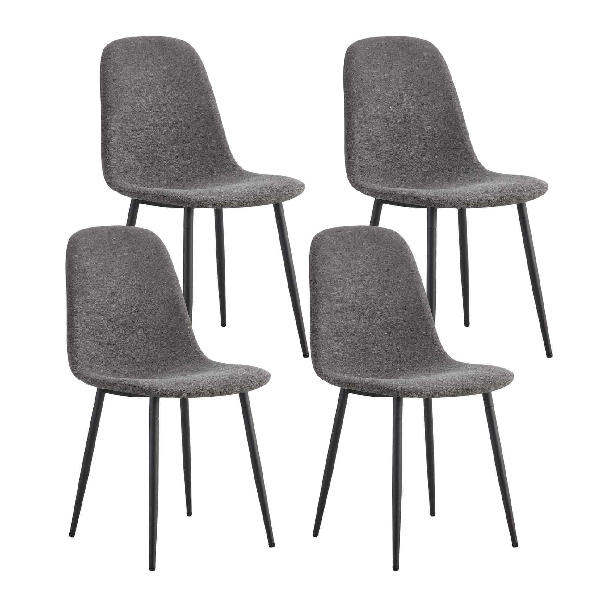 Set of 4 dark gray metal modern medieval style chairs for kitchen, lounge, and breakrooms