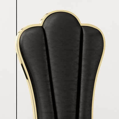 Modern Leatherette Dining Chairs; 2pc, Unique Backrest Design, Armless Chair