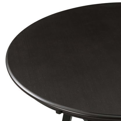 Juego de mesa de comedor de 5 piezas, mesa redonda con estante inferior, 4 sillas (Espresso)