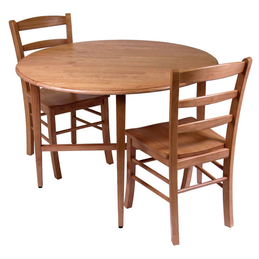 Hannah 3pc Dining Set; Drop Leaf Table with 2 Ladder Back Chairs